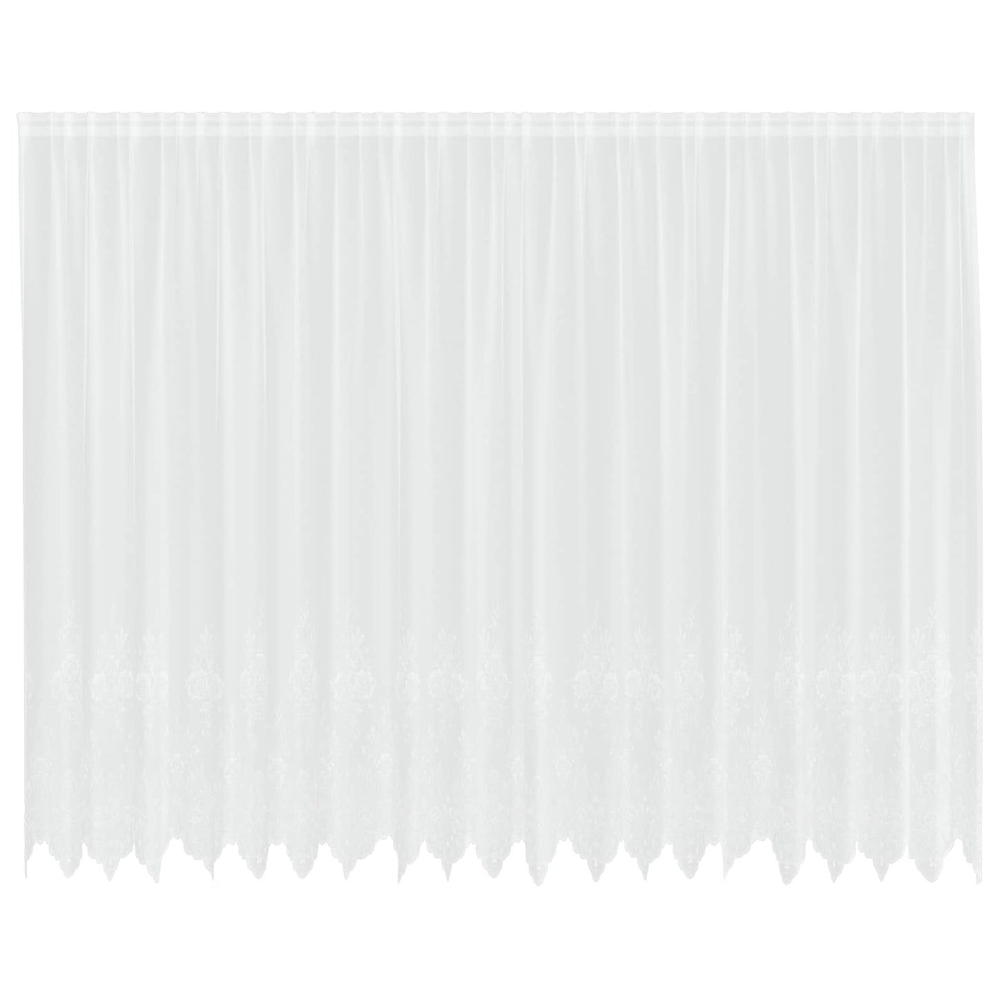 Lace Curtain with Curtains Floral White 240 x 500 cm Polyester