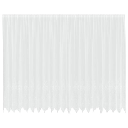 Lace Curtain with Curtains Floral White 240 x 500 cm Polyester