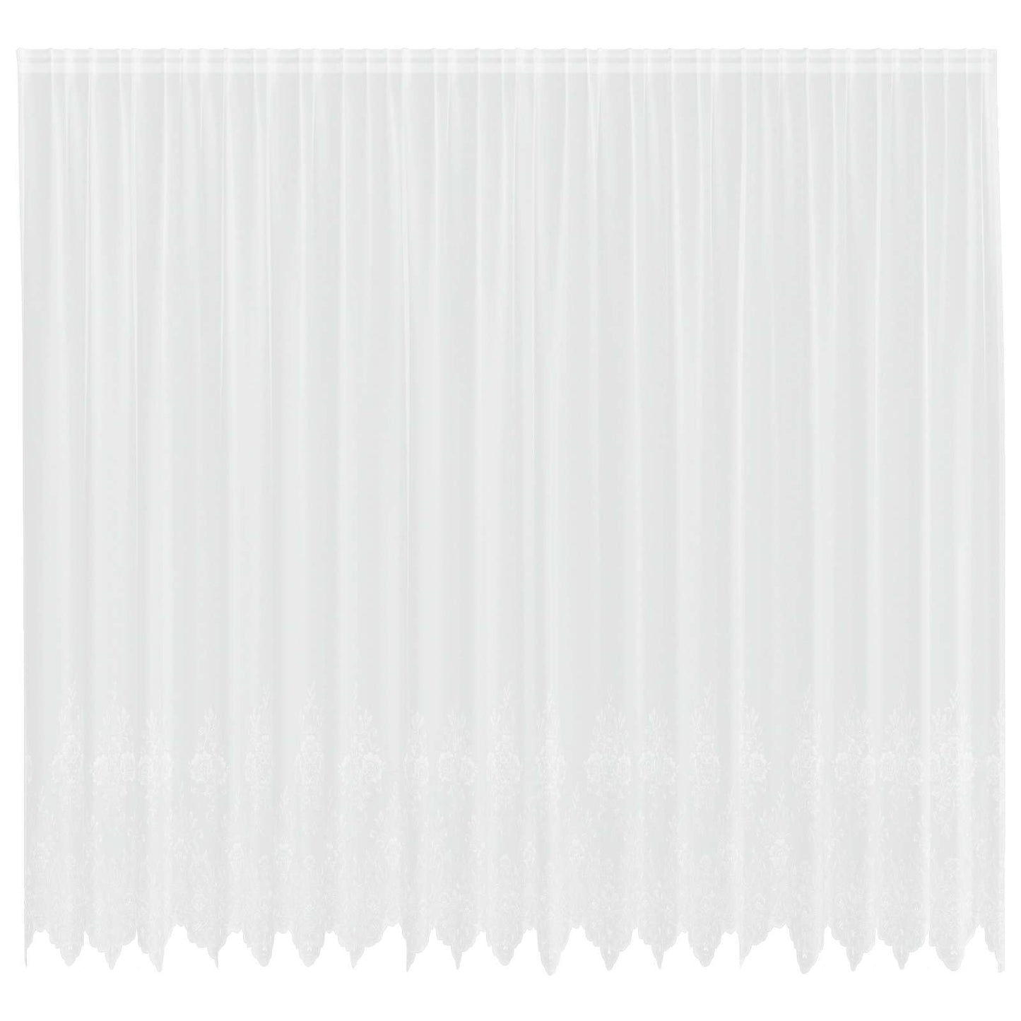 Lace Curtain with Curtains Floral White 300 x 500 cm Polyester