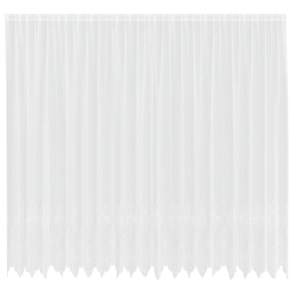 Lace Curtain with Curtains Floral White 300 x 500 cm Polyester