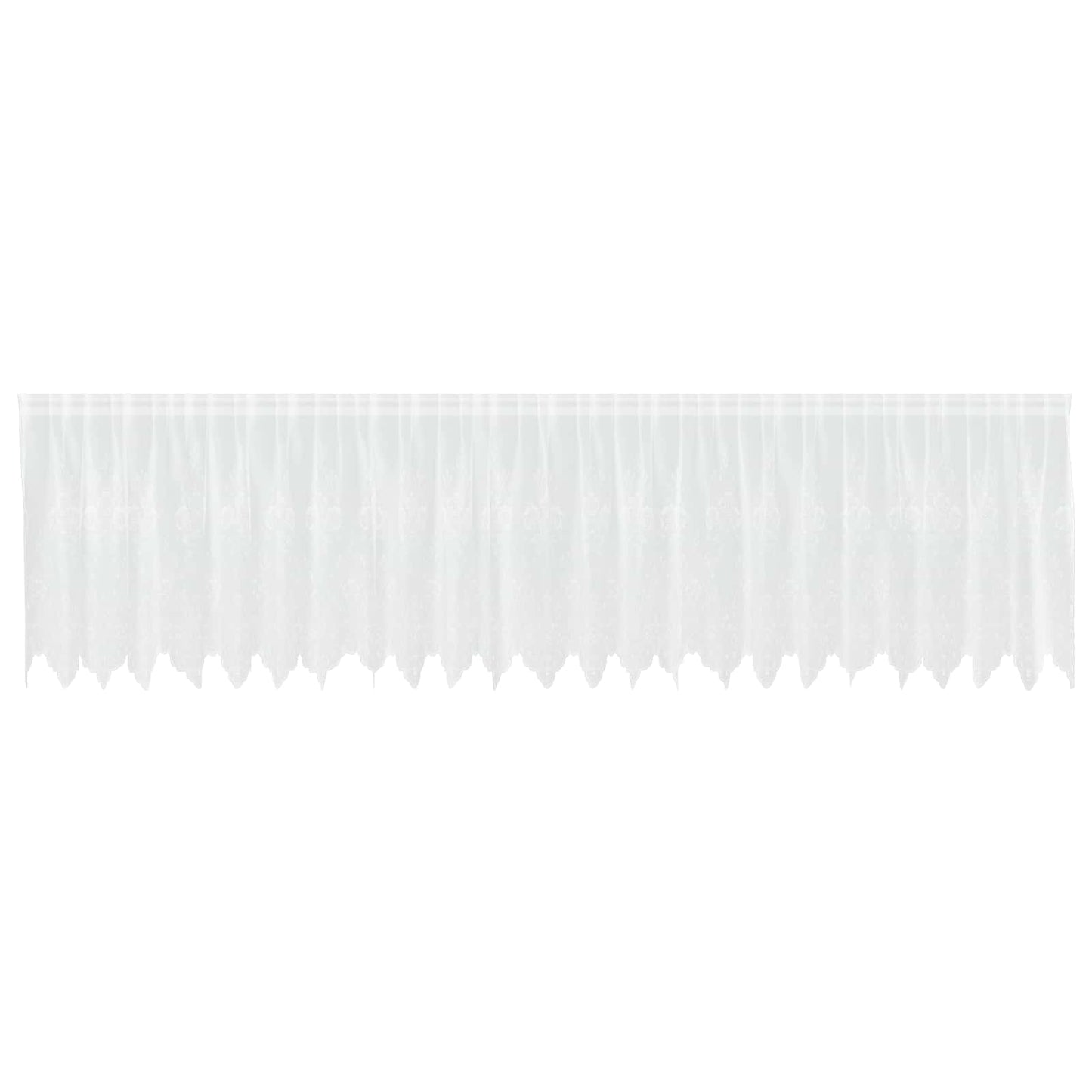 Lace Curtain with Curtains Floral White 100 x 600 cm Polyester