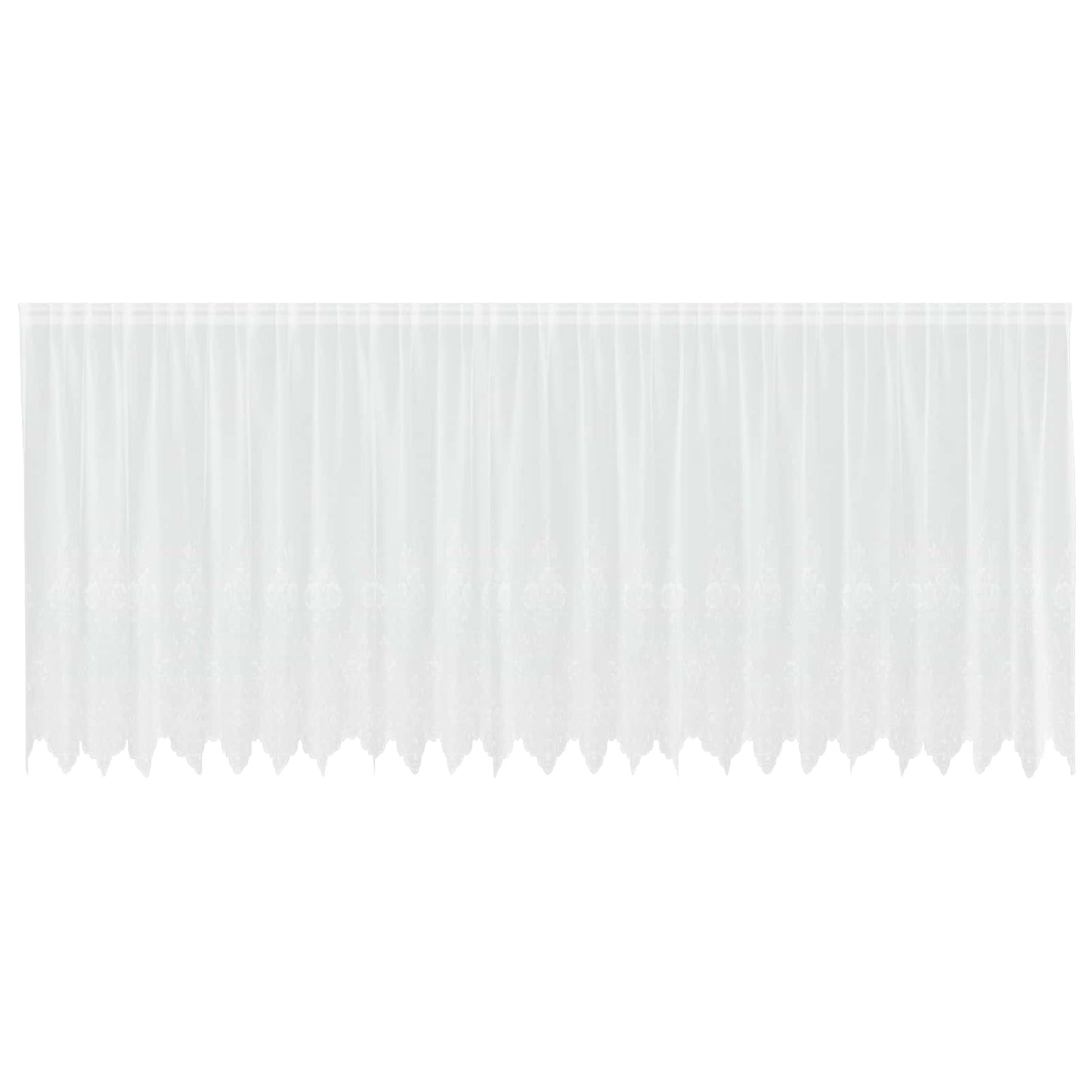 Lace Curtain with Curtains Floral White 160 x 600 cm Polyester