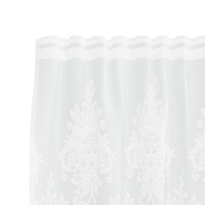 Lace Curtain with Curtains Floral White 220 x 600 cm Polyester