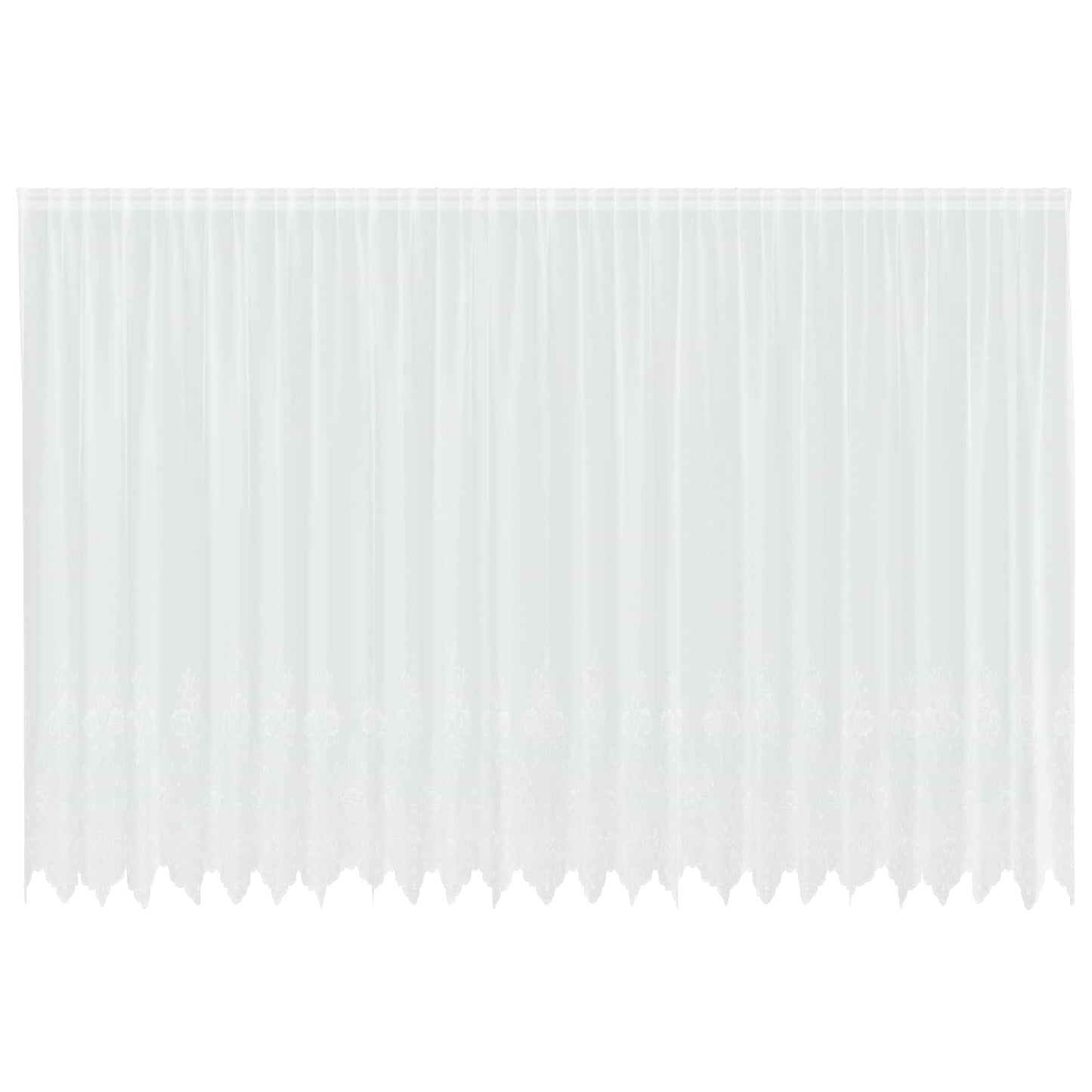 Lace Curtain with Curtains Floral White 220 x 600 cm Polyester