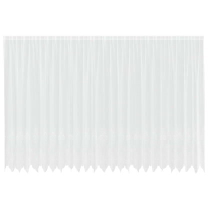 Lace Curtain with Curtains Floral White 220 x 600 cm Polyester