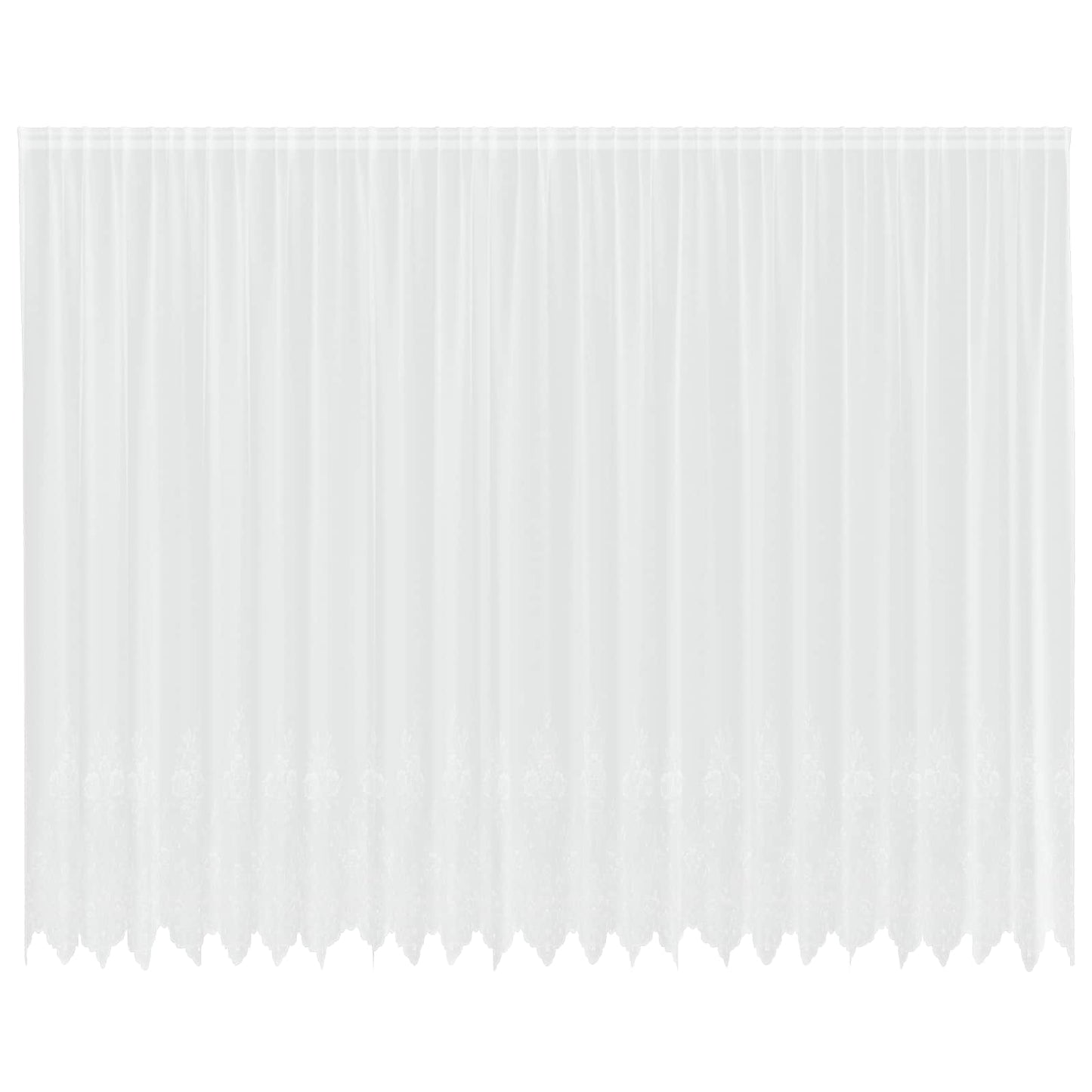 Lace Curtain with Curtains Floral White 300 x 600 cm Polyester
