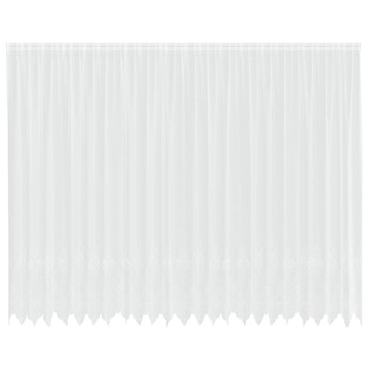 Lace Curtain with Curtains Floral White 300 x 600 cm Polyester