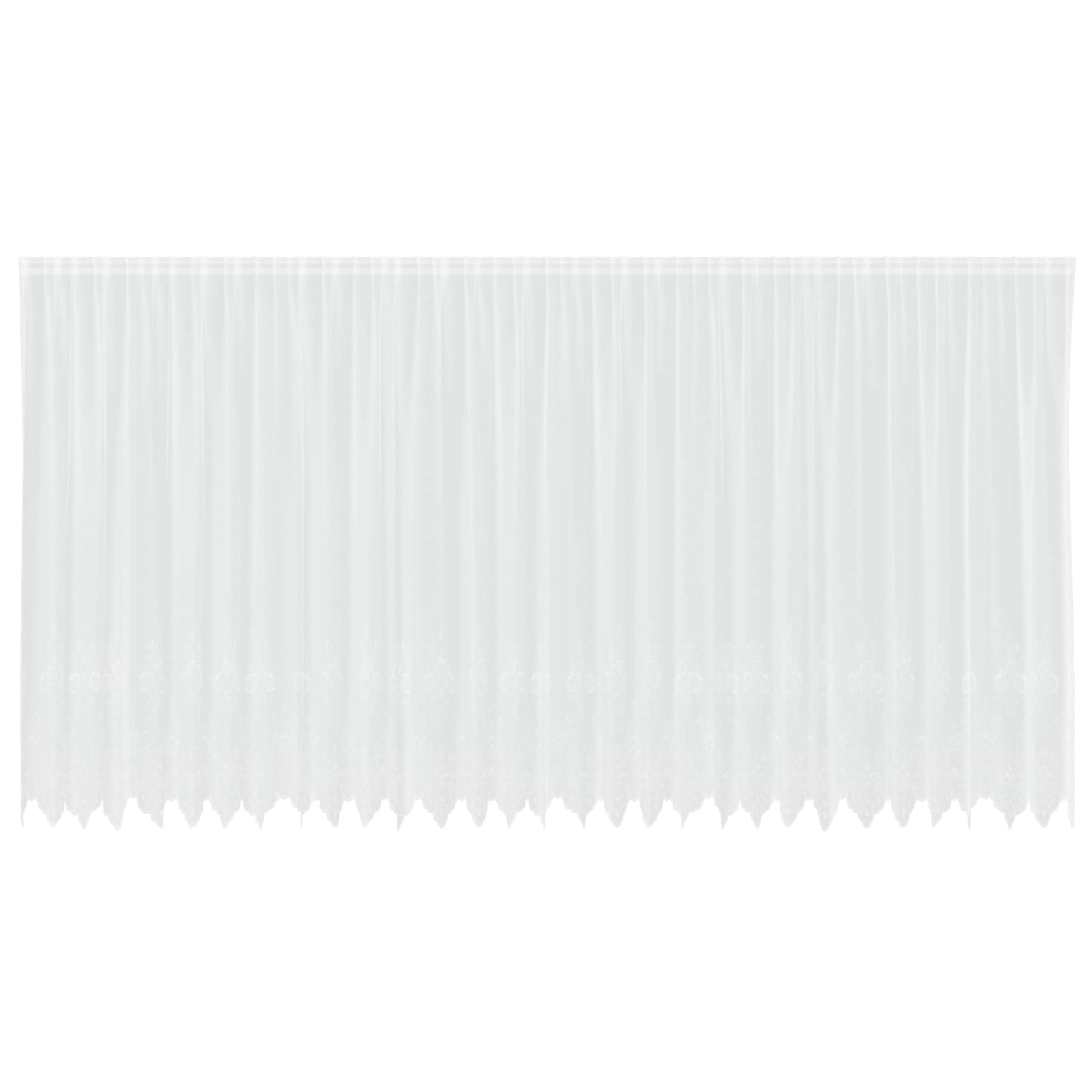 Lace Curtain with Curtains Floral White 245 x 750 cm Polyester