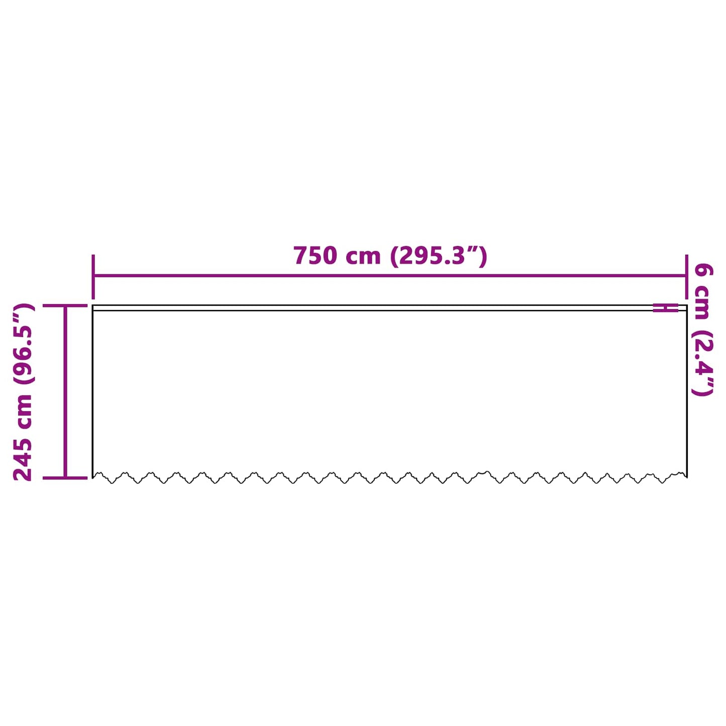 Lace Curtain with Curtains Floral White 245 x 750 cm Polyester