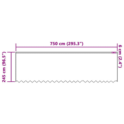 Lace Curtain with Curtains Floral White 245 x 750 cm Polyester