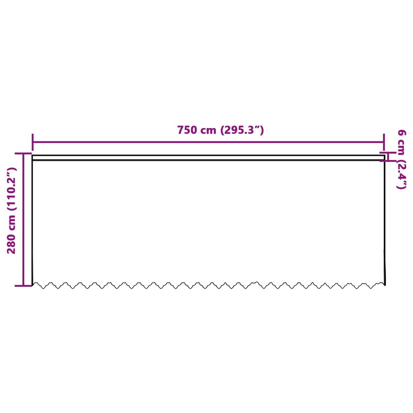 Lace Curtain with Curtains Floral White 280 x 750 cm Polyester
