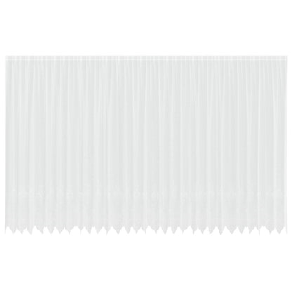 Lace Curtain with Curtains Floral White 300 x 750 cm Polyester