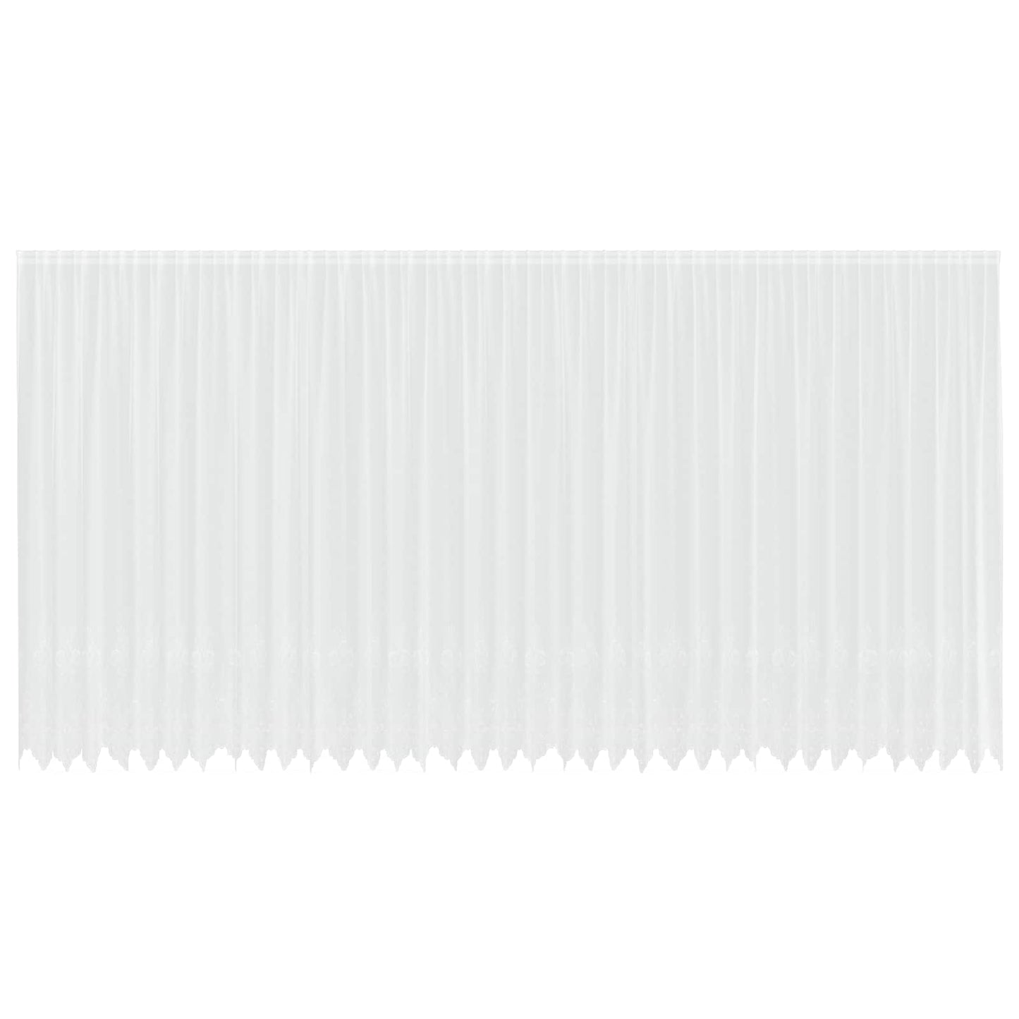 Lace Curtain with Curtains Floral White 280 x 900 cm Polyester