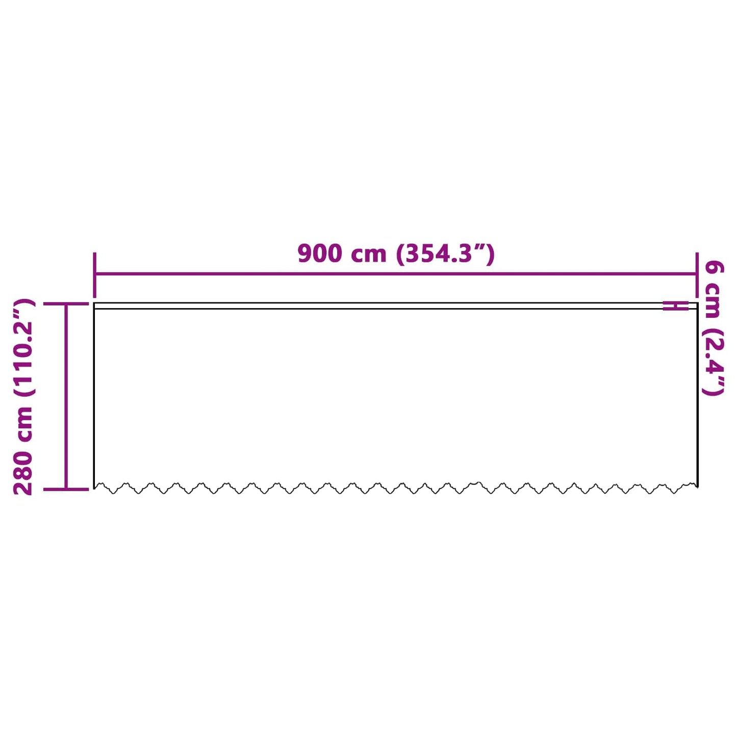 Lace Curtain with Curtains Floral White 280 x 900 cm Polyester