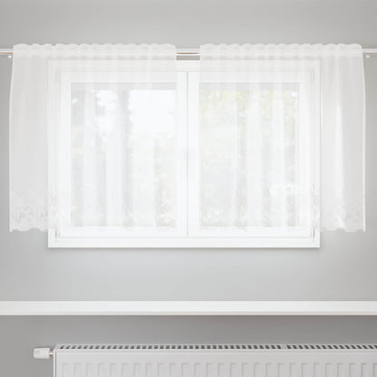 Lace Curtain with Curtains Floral White 80 x 150 cm Polyester
