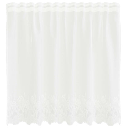 Lace Curtain with Curtains Floral White 100 x 150 cm Polyester