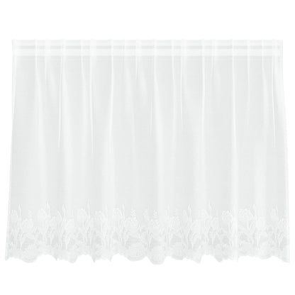 Lace Curtain with Curtains White 200 x 120 cm Polyester