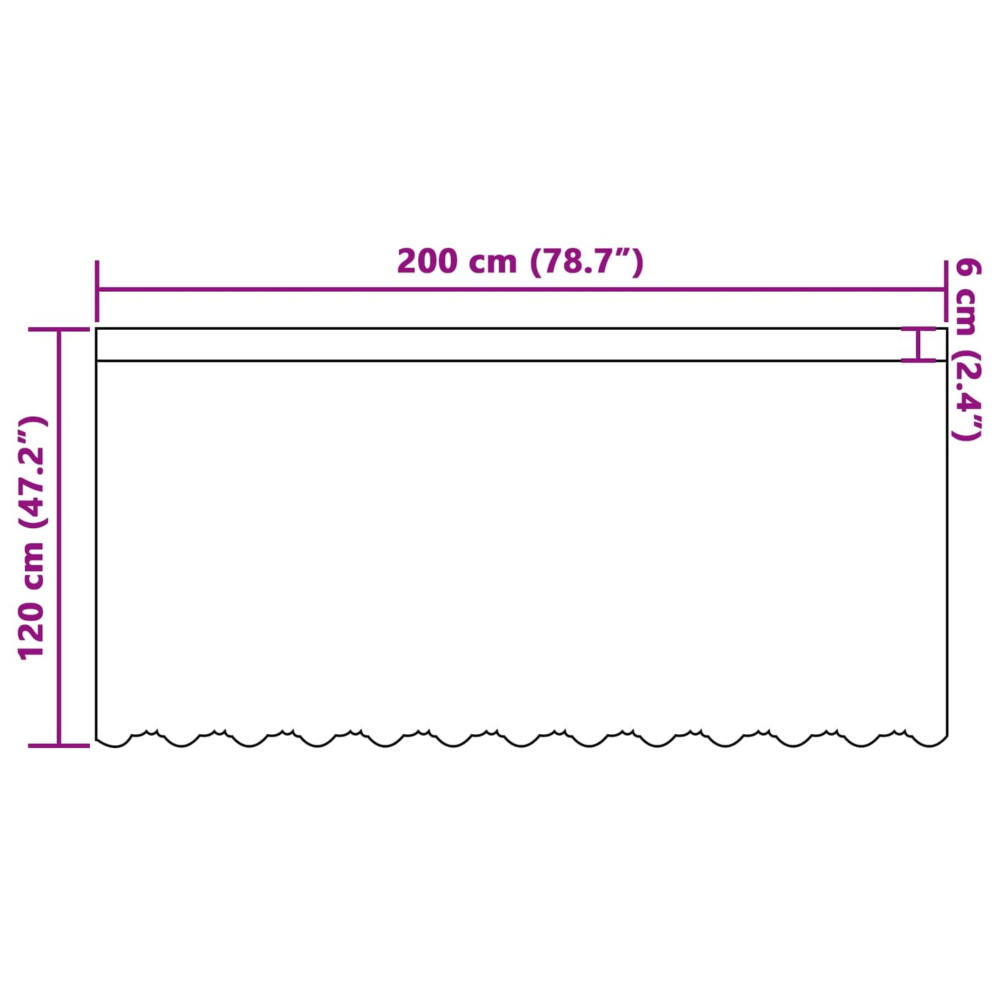 Lace Curtain with Curtains White 200 x 120 cm Polyester