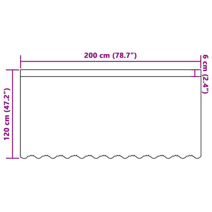 Lace Curtain with Curtains White 200 x 120 cm Polyester