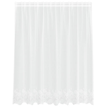 Lace Curtain with Curtains Floral White 140 x 200 cm Polyester