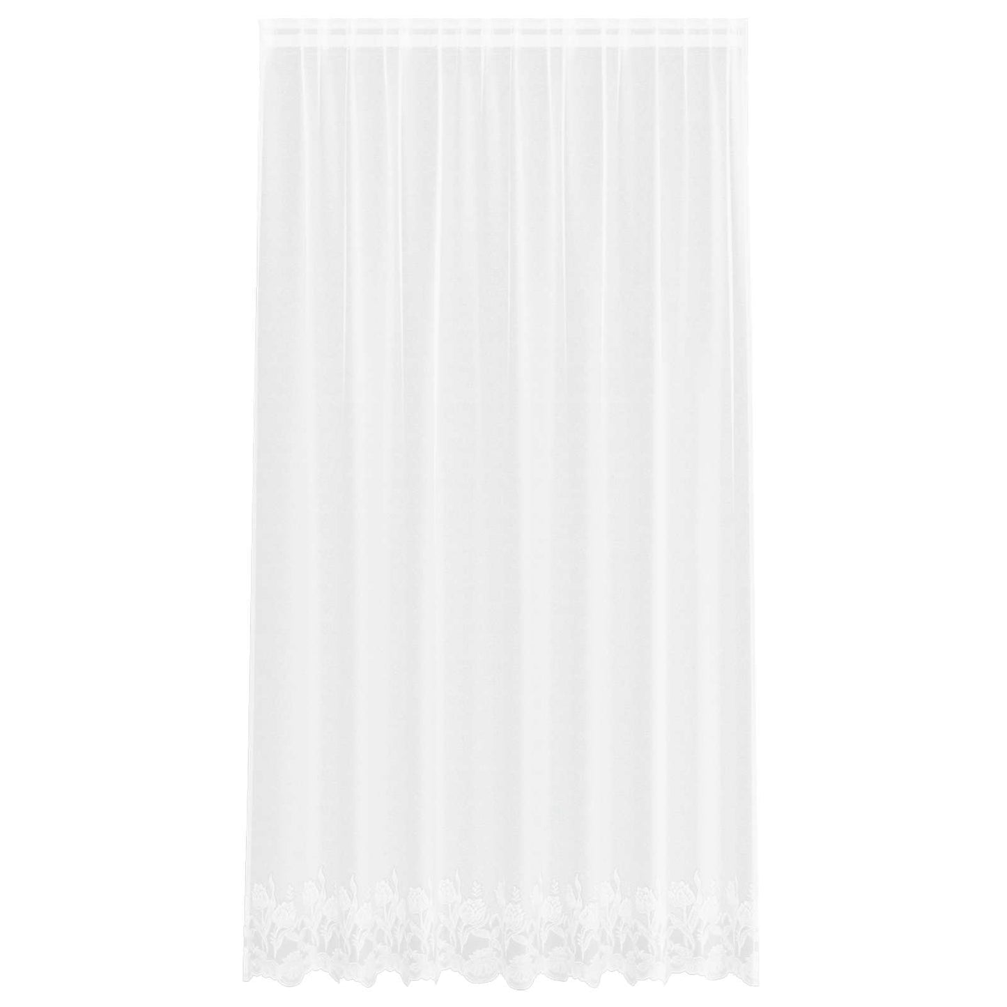 Lace Curtain with Curtains Floral White 200 x 200 cm Polyester