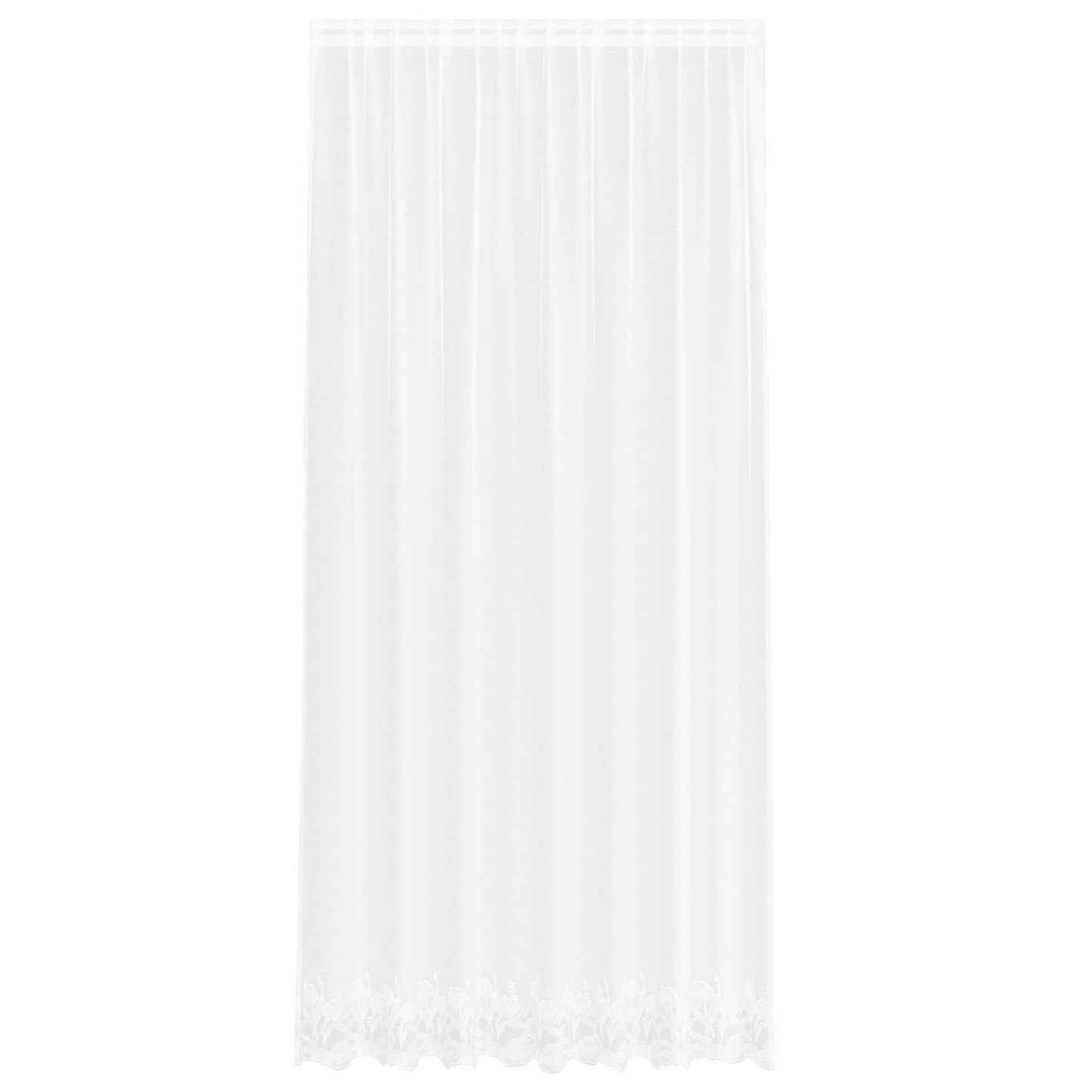 Lace Curtain with Curtains Floral White 280 x 200 cm Polyester