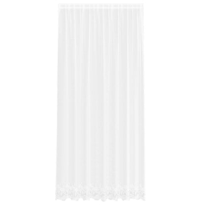 Lace Curtain with Curtains Floral White 280 x 200 cm Polyester