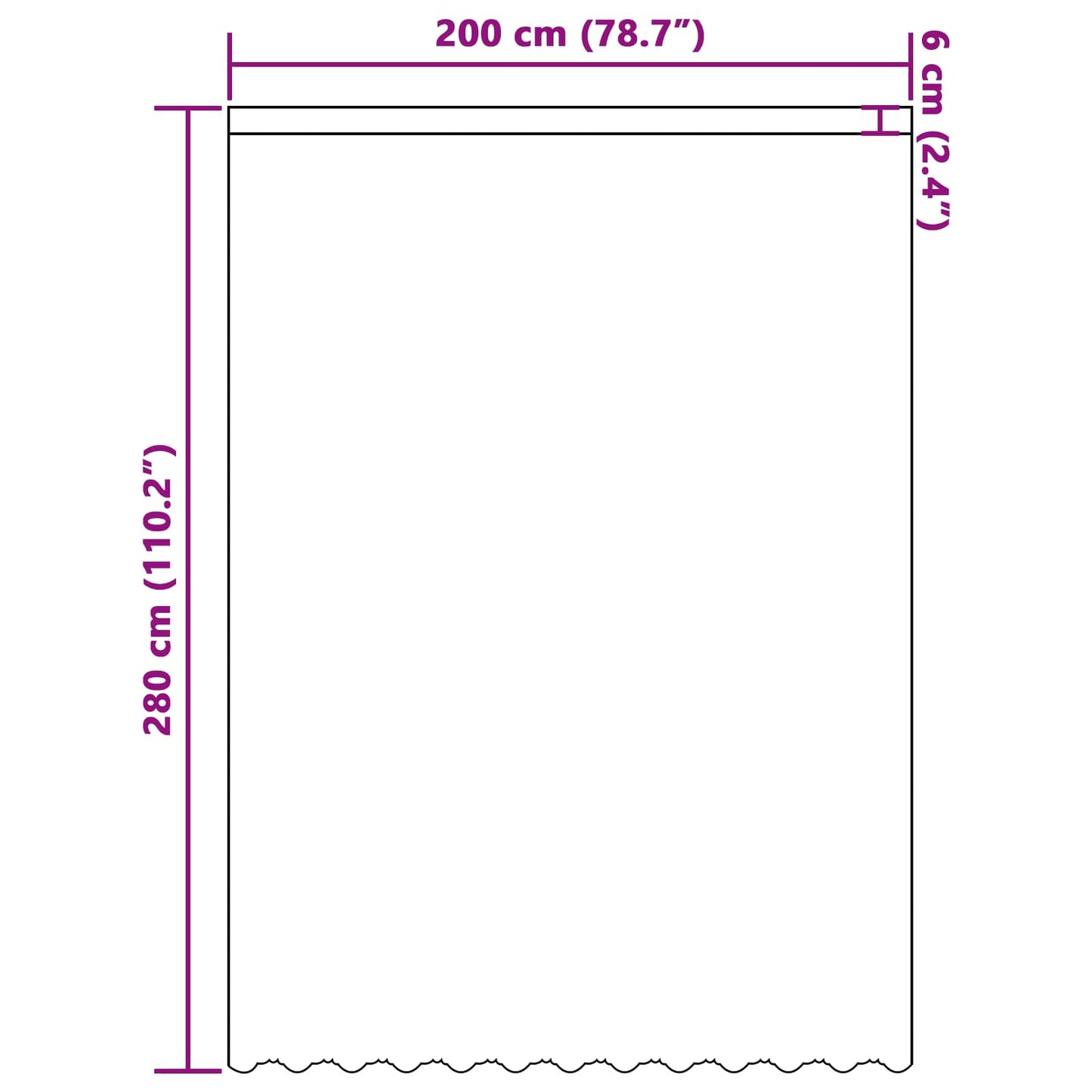 Lace Curtain with Curtains Floral White 280 x 200 cm Polyester