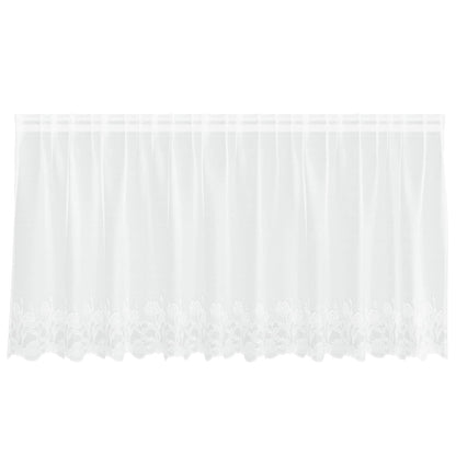 Lace Curtain with Curtains Floral White 80 x 300 cm Polyester