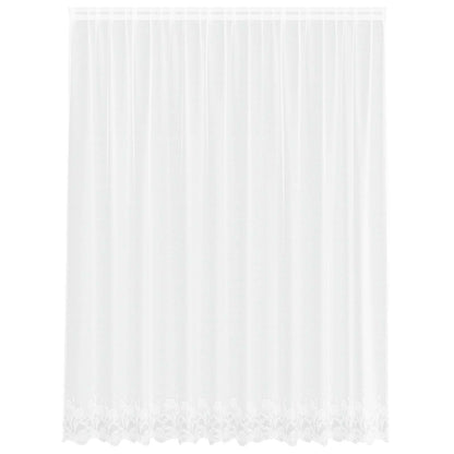 Lace Curtain with Curtains Floral White 200 x 300 cm Polyester