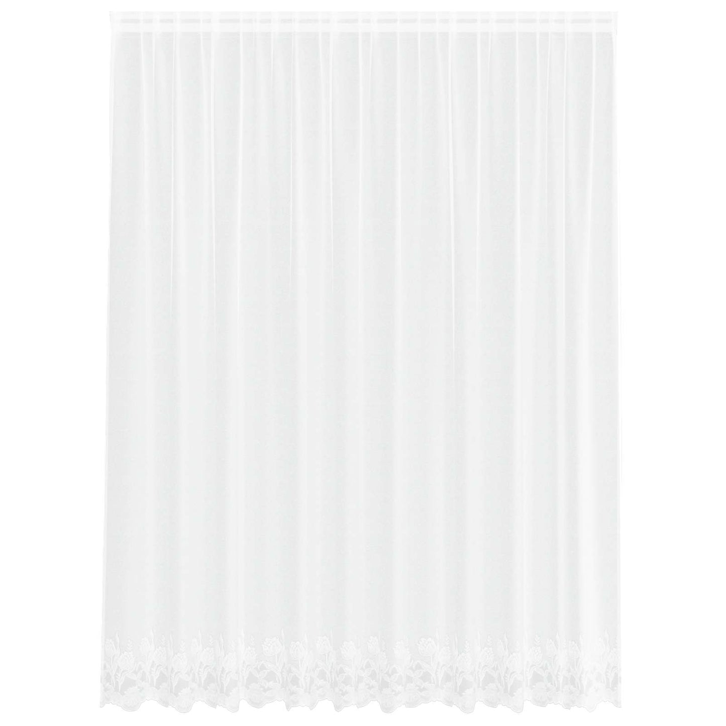 Lace Curtain with Curtains White 300 x 245 cm Polyester