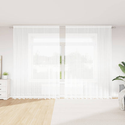 Lace Curtain with Curtains Floral White 280 x 300 cm Polyester