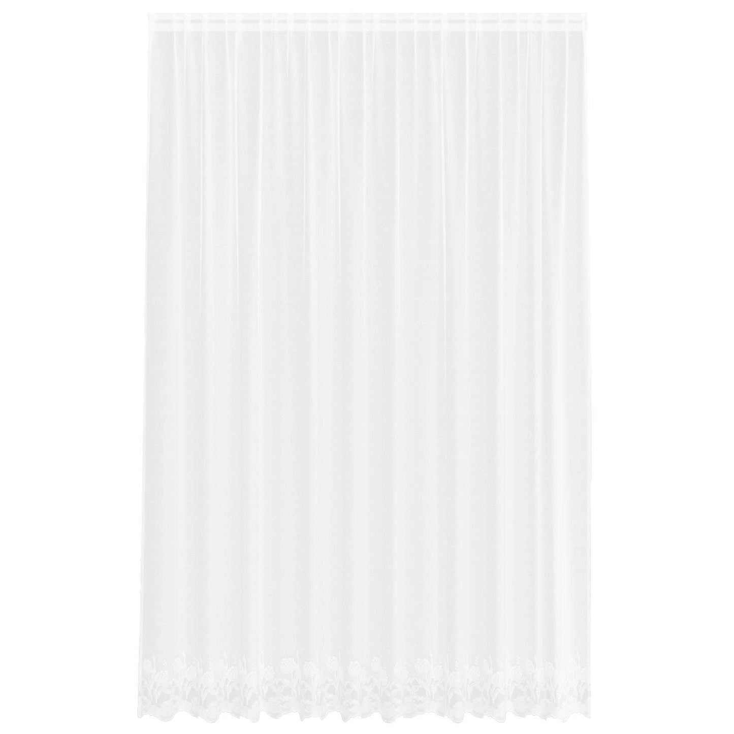Lace Curtain with Curtains Floral White 280 x 300 cm Polyester