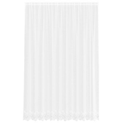 Lace Curtain with Curtains Floral White 300 x 300 cm Polyester
