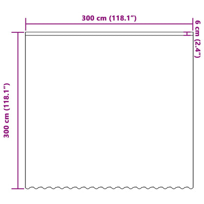 Lace Curtain with Curtains Floral White 300 x 300 cm Polyester