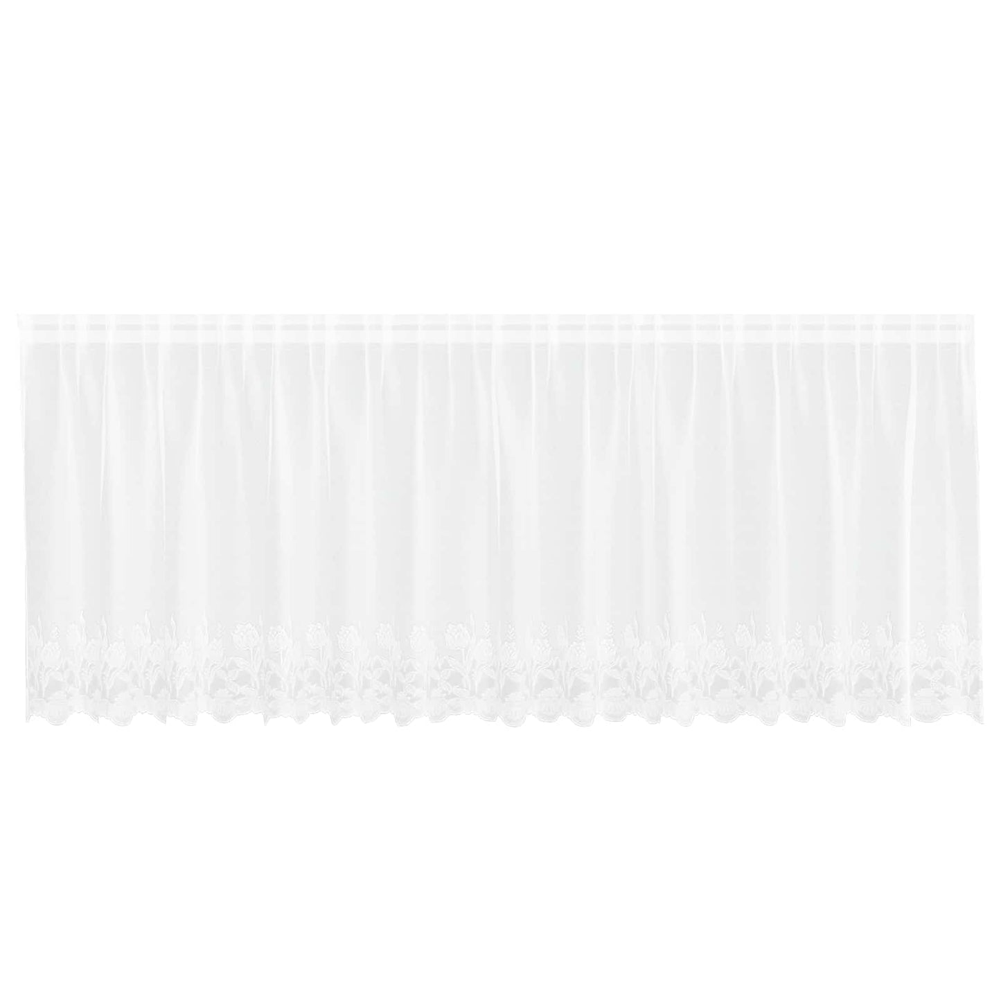 Lace Curtain with Curtains Floral White 80 x 400 cm Polyester