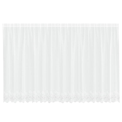 Lace Curtain with Curtains Floral White 160 x 400 cm Polyester