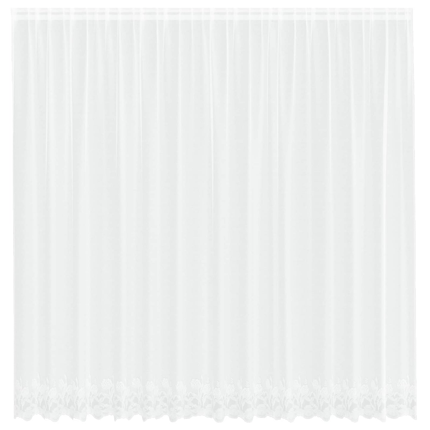 Lace Curtain with Curtains Floral White 200 x 400 cm Polyester