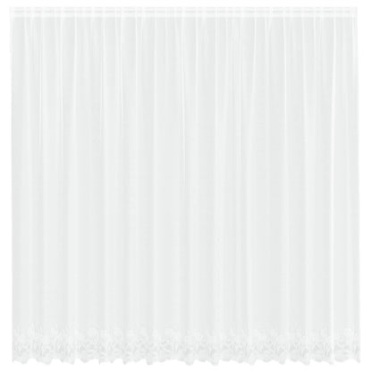 Lace Curtain with Curtains Floral White 240 x 400 cm Polyester