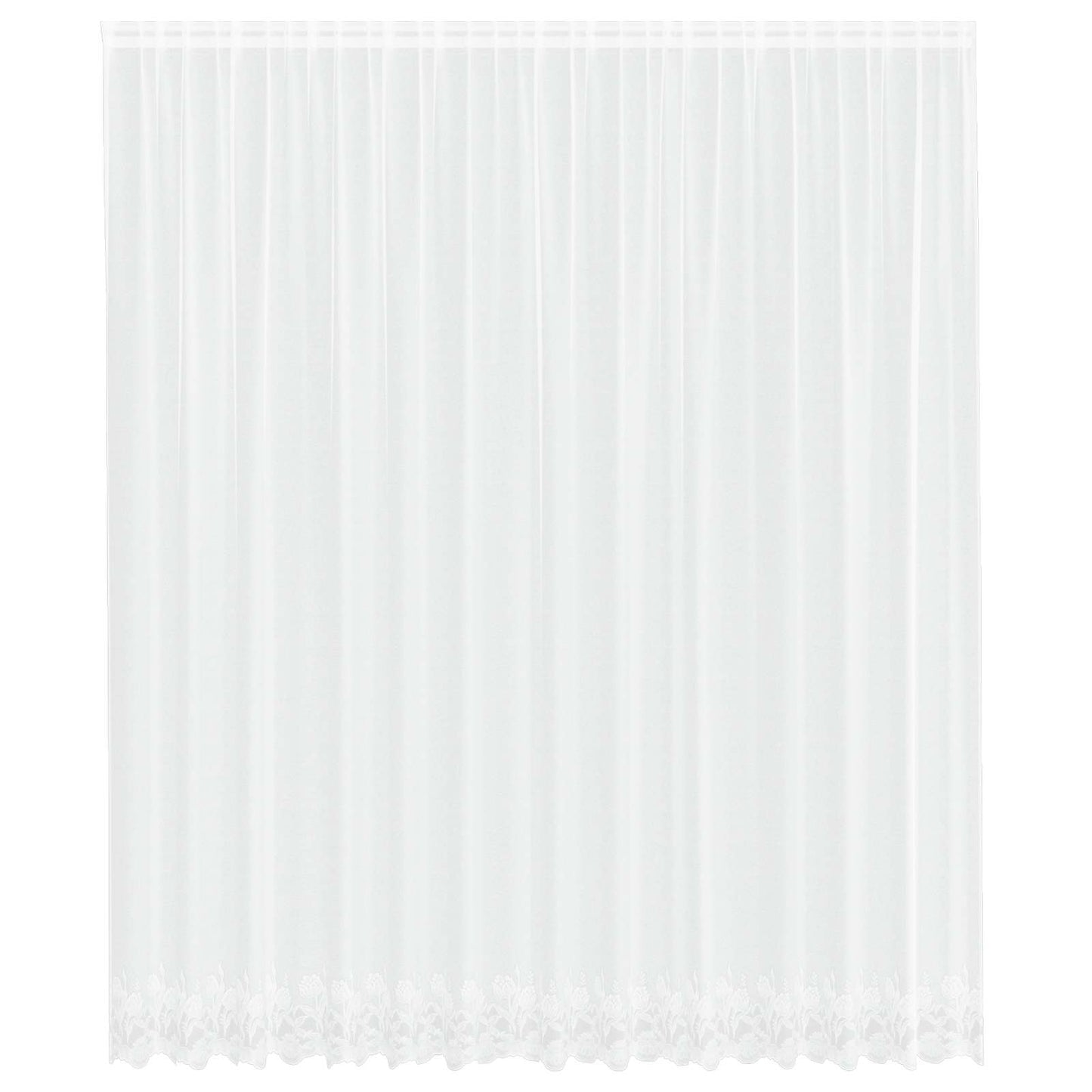 Lace Curtain with Curtains Floral White 260 x 400 cm Polyester