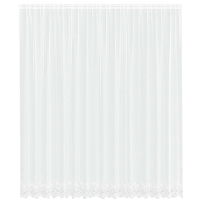 Lace Curtain with Curtains Floral White 260 x 400 cm Polyester