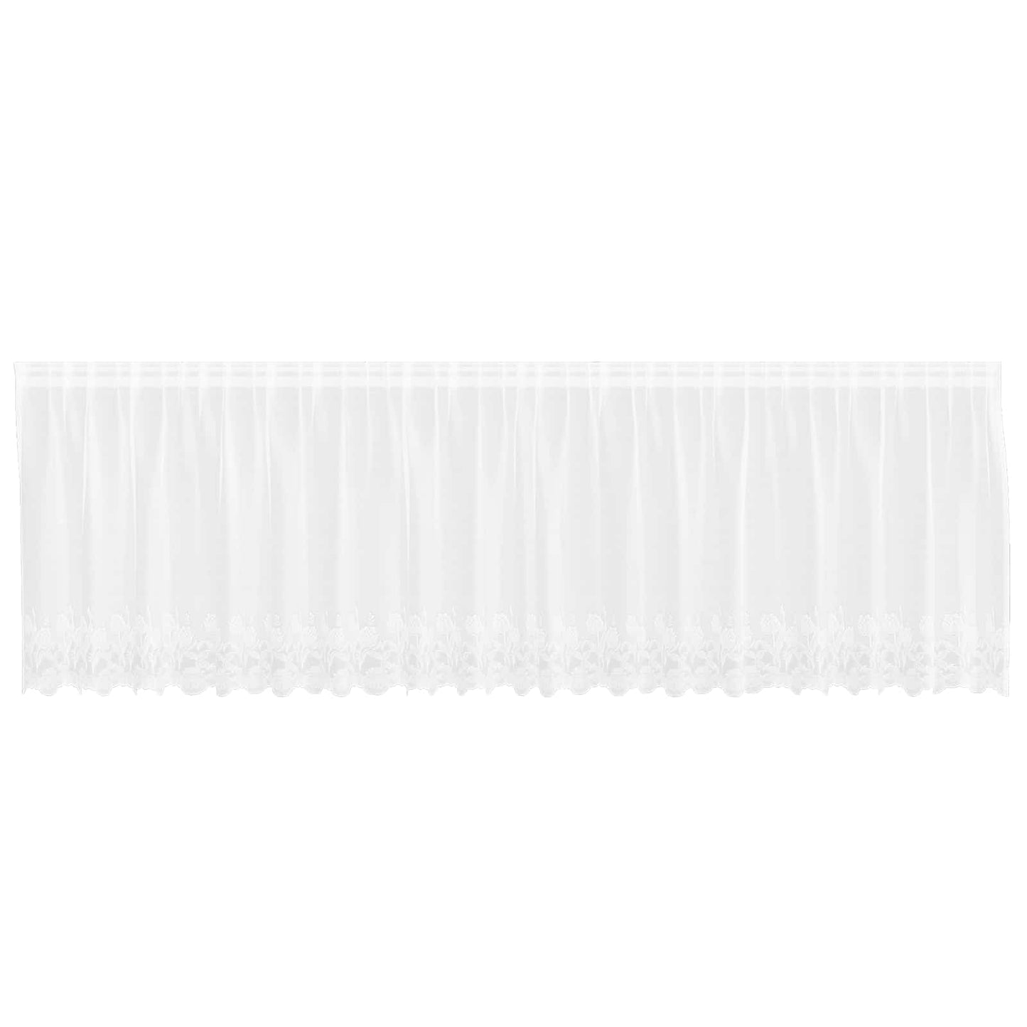 Lace Curtain with Curtains Floral White 100 x 500 cm Polyester