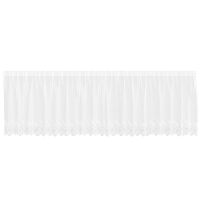 Lace Curtain with Curtains Floral White 100 x 500 cm Polyester
