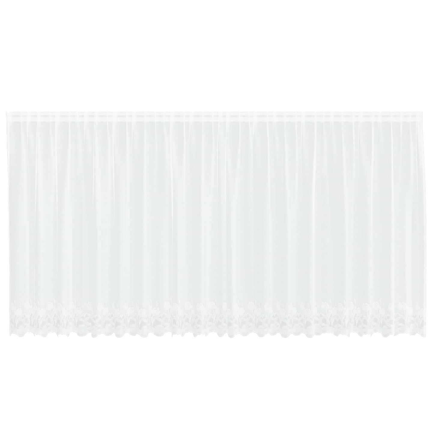 Lace Curtain with Curtains Floral White 180 x 500 cm Polyester