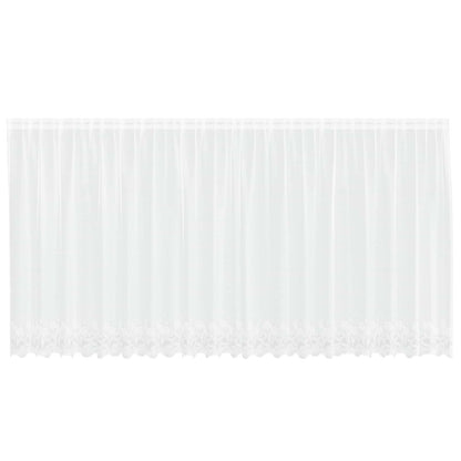 Lace Curtain with Curtains Floral White 180 x 500 cm Polyester