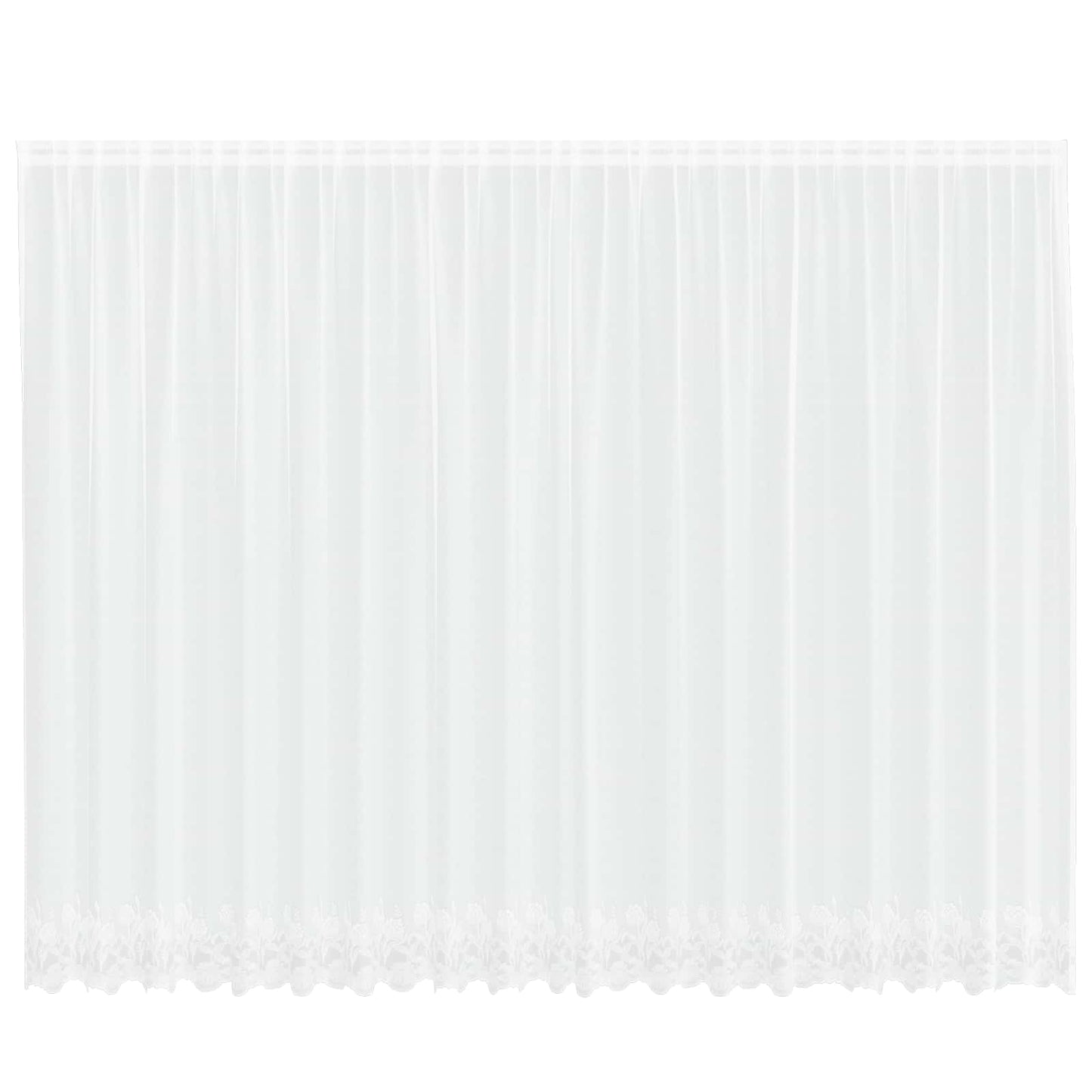 Lace Curtain with Curtains Floral White 240 x 500 cm Polyester