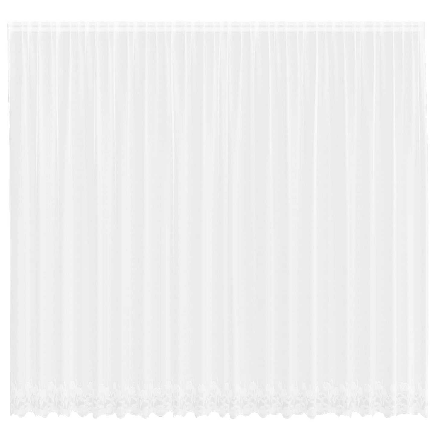 Lace Curtain with Curtains Floral White 280 x 500 cm Polyester