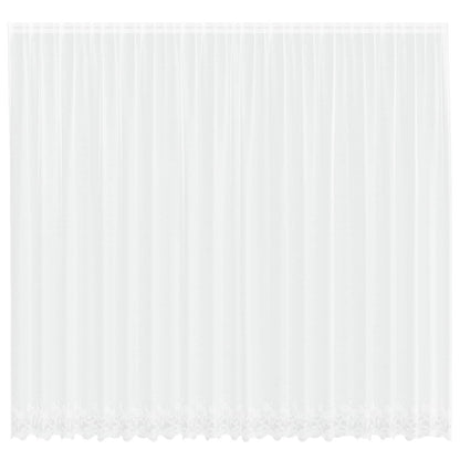 Lace Curtain with Curtains Floral White 280 x 500 cm Polyester