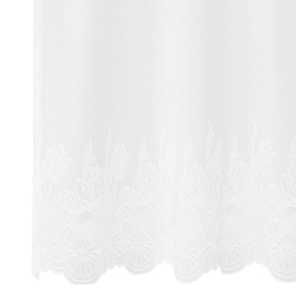 Lace Curtain with Curtains Floral White 120 x 600 cm Polyester