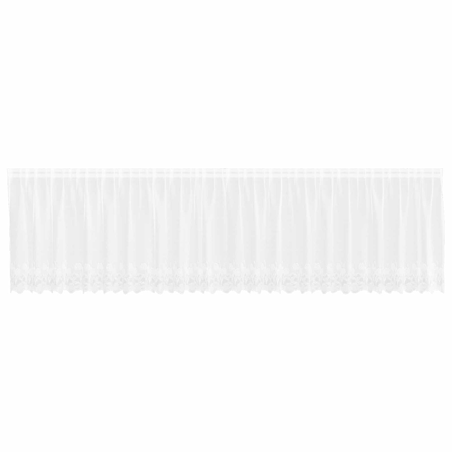 Lace Curtain with Curtains Floral White 120 x 600 cm Polyester